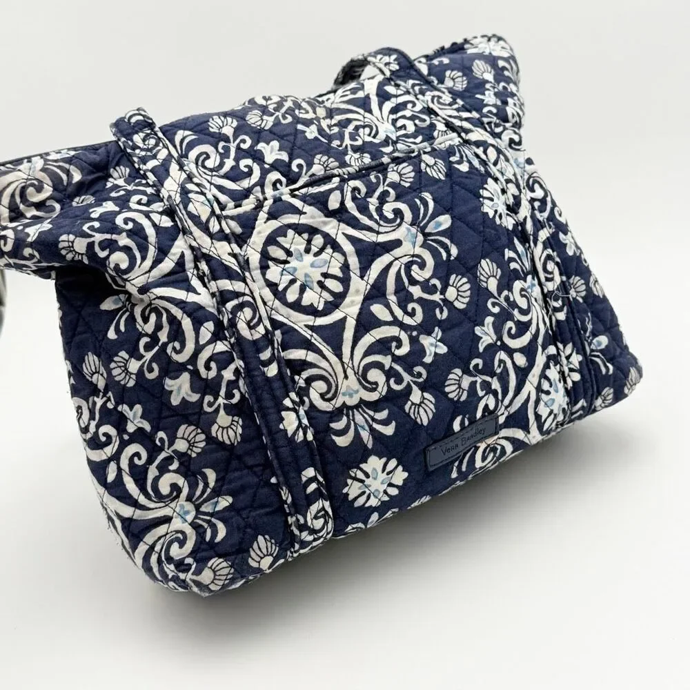 Vera Bradley Twirly Birds Navy Blue Shoulder Tote Bag
